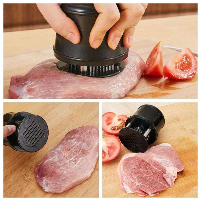 Manual Spike Meat Tenderizer, 1 Count Household Stainless Steel Kitchen Meat Tenderizer, Kitchen Gadget