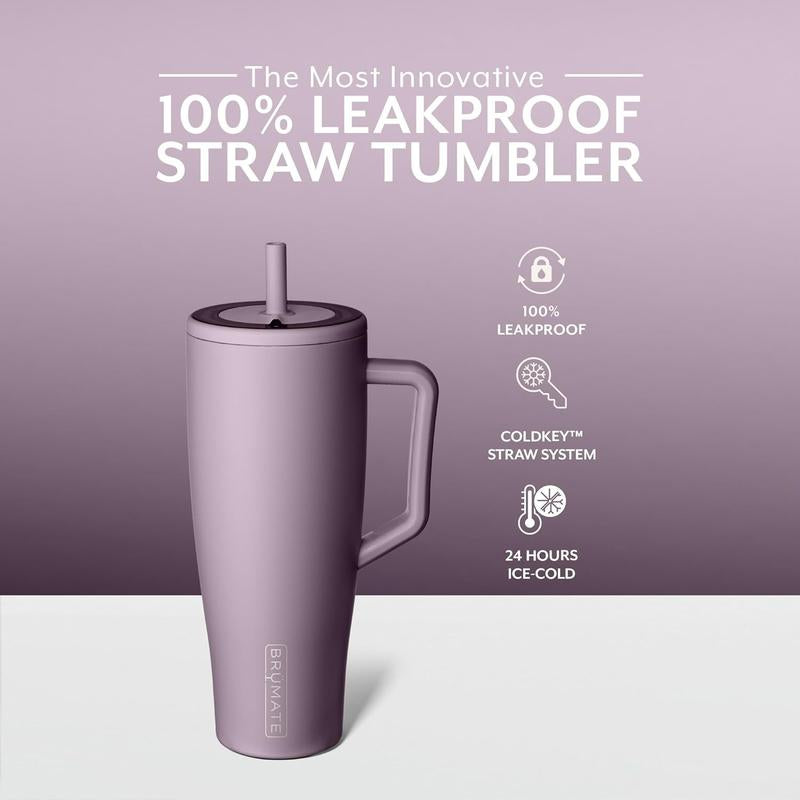 Brümate Era 40 Oz Tumbler with Handle and Straw | 100% Leakproof Insulated Tumbler with Lid and Straw | Made of Stainless Steel | Cup Holder Friendly Base | 40Oz (Lilac Dusk)