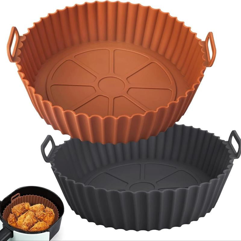 Air Fryer Silicone Liner, 2Pcs Reusable Air Fryer Replacement Basket, Fits 3 to 5 QT Air Fryer, Kitchen Gadgets, Kitchen Accessories, Kitchen Utensils