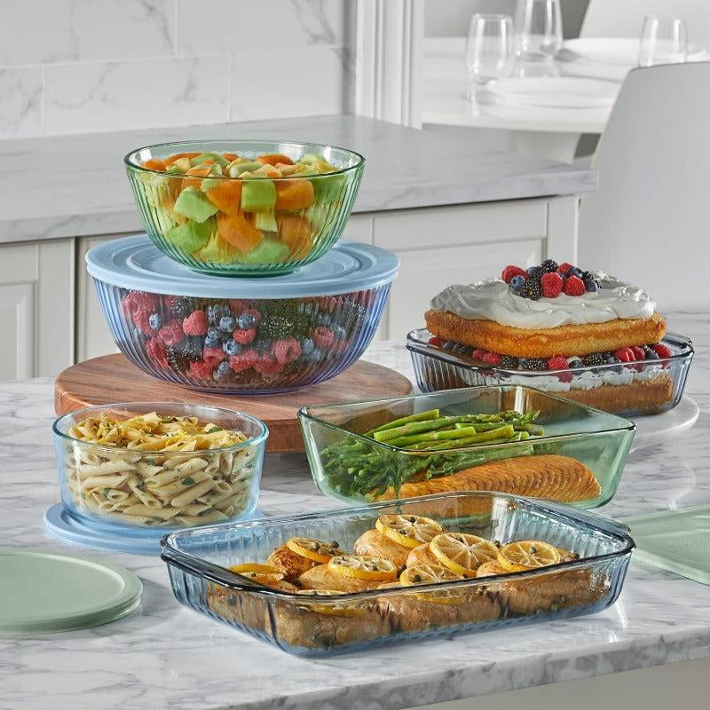 4-Piece Sculpted Tinted Mixing Bowl Set with Lids for Enhanced Kitchen Efficiency