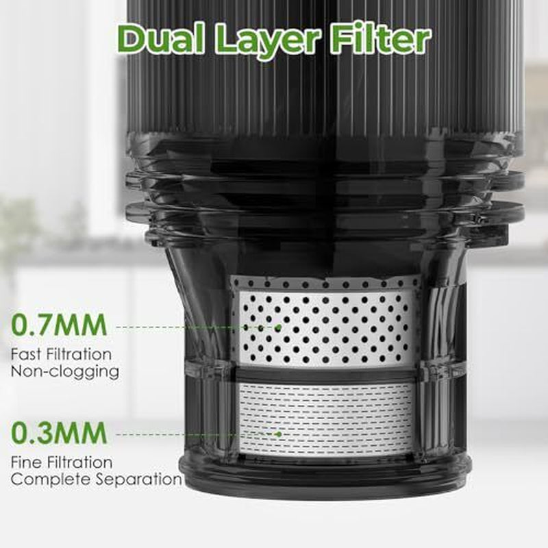 Masticating Juicer Machines, 350W Slow Cold Press Juicer with Stainless Steel