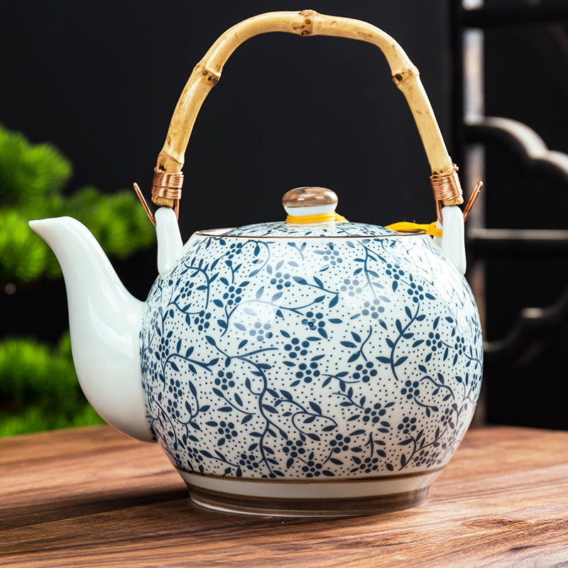 Style: Red, Specifications: 901mL - Traditional Teapot Ceramic PotLarge Capacity For Home Use