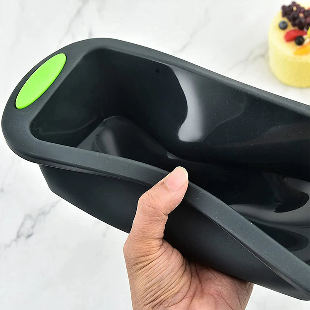 Silicone Loaf Pan for Baking Bread, Meatloaf, Cake, Non-Stick Reusable Rectangle Molds with Easy Grab Handles