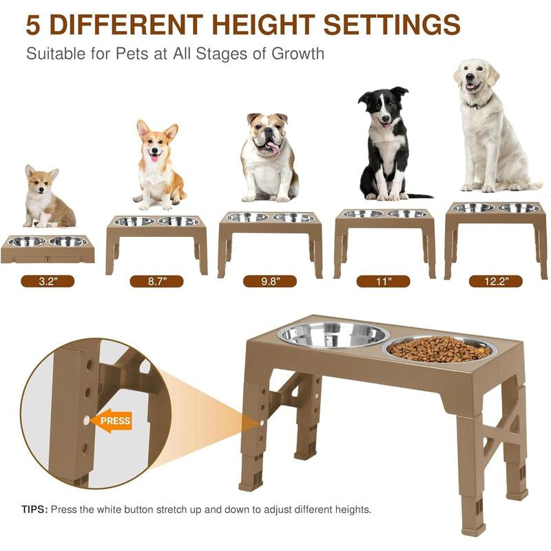 Niubya Adjustable Dog Bowls: Elevate Mealtime for Pets of All Sizes