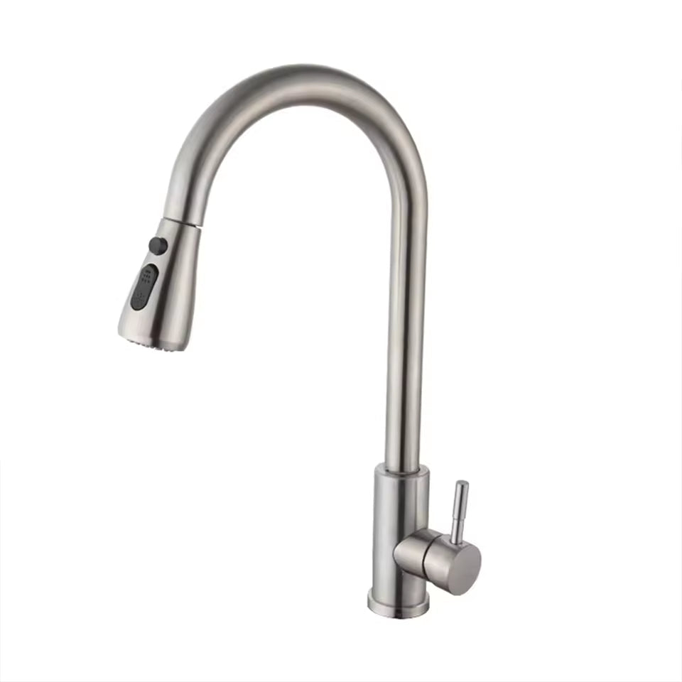 Upgrade Your Kitchen with Our Stylish Hot & Cold Pull-Out Faucet – 3 Versatile Nozzles for Every Need!