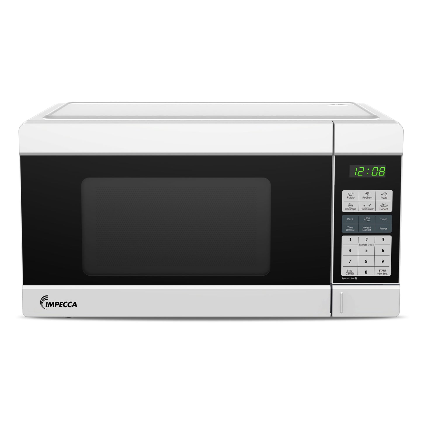 Impecca 1.1 Cubic Feet Microwave, Sleek Countertop Design, White