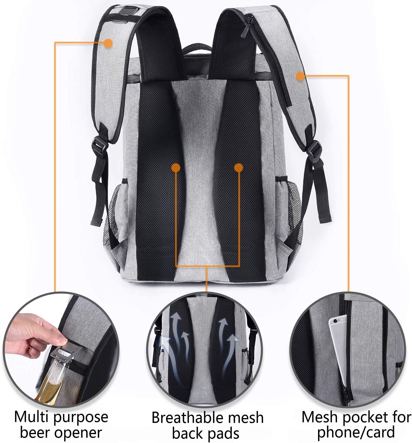 Lightweight Leakproof Backpack Cooler - Perfect for Beach Days, Picnics, and Camping - Holds 30 Cans and Keeps Drinks Icy