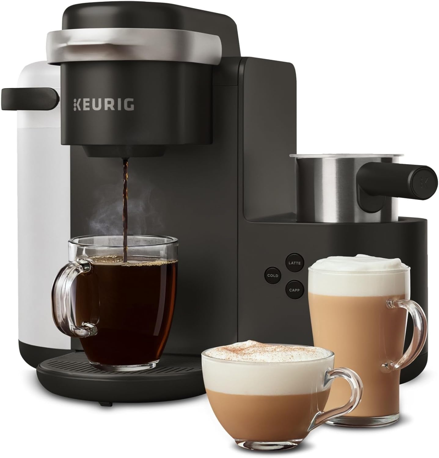 Keurig K-Cafe K-Duo: Multi-Functional Single Serve Coffee, Latte, and Cappuccino Maker in Dark Charcoal
