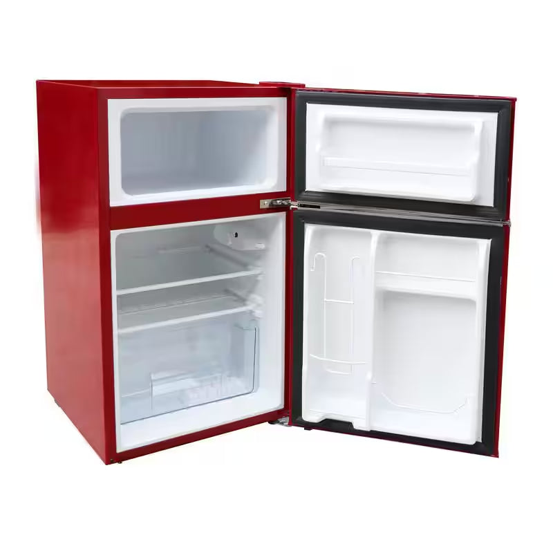 Retro 3.2 Cu. Ft. Two-Door Mini Refrigerator in Red