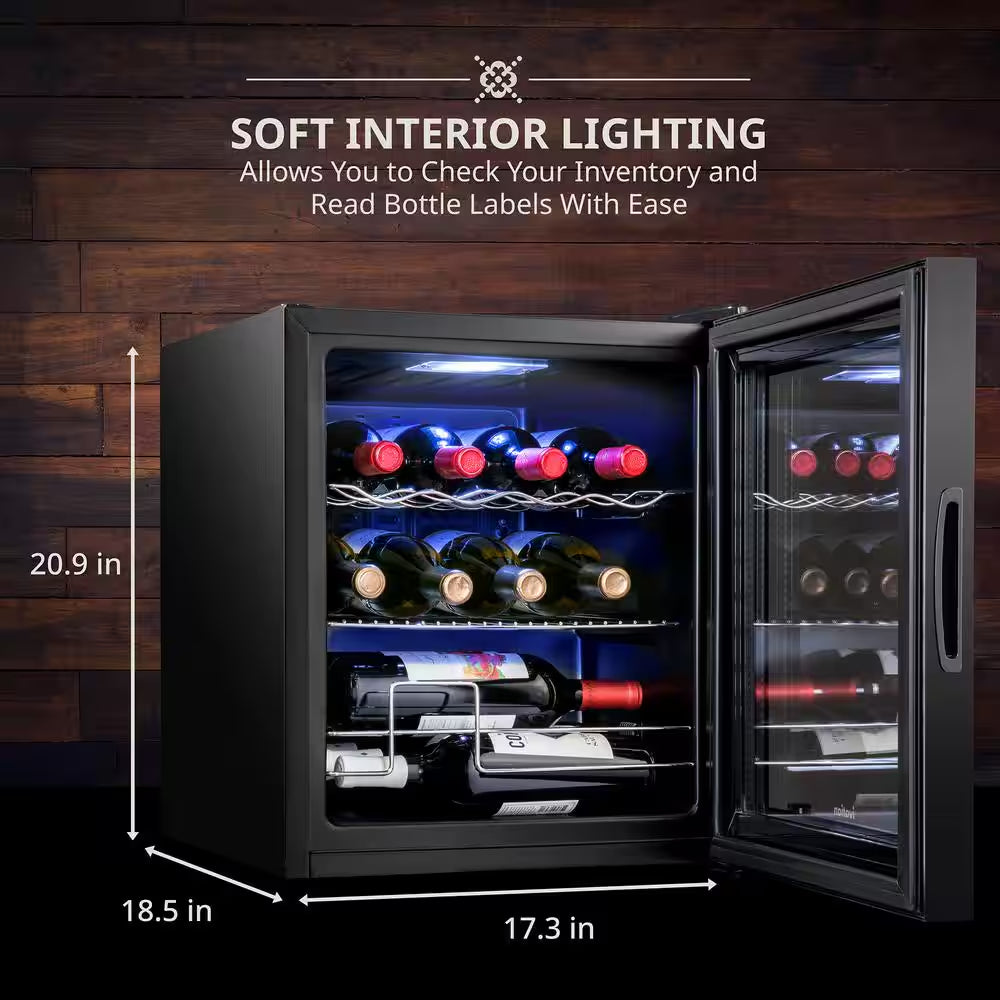 Wine Fridge, Small Freestanding Wine Refrigerator, 12 Bottle Wine Cooler