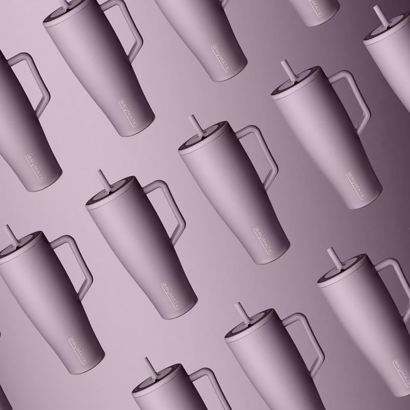 Brümate Era 40 Oz Tumbler with Handle and Straw | 100% Leakproof Insulated Tumbler with Lid and Straw | Made of Stainless Steel | Cup Holder Friendly Base | 40Oz (Lilac Dusk)