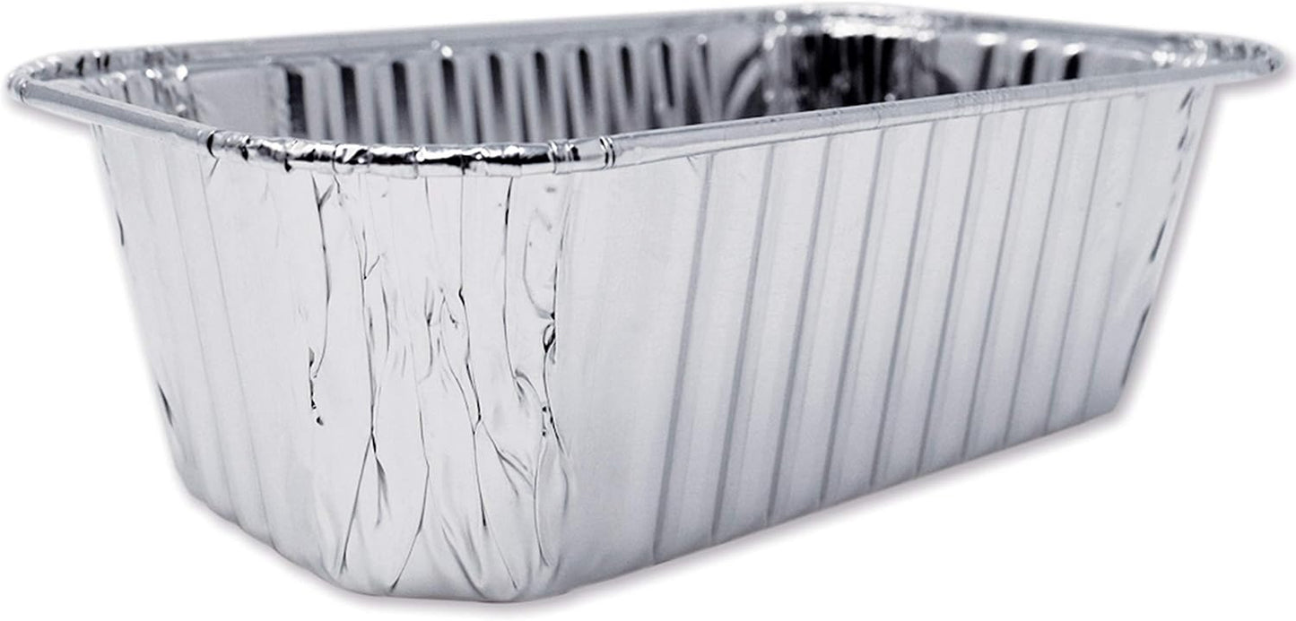 Premium 100-Pack Disposable Aluminum Foil Bread Loaf Baking Pans - 1-Pound Capacity, Mini Size 6" x 3.7" x 2", Extra-Heavy Duty, Oven Safe