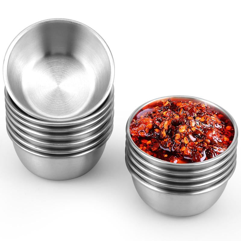 12 Counts Mini Sauce Dipping Bowl 304 Stainless Steel Dipping Cups round Sauce Dishes 45/55Ml Reusable Seasoning Cups Dipping Cups Multipurpose Sauce Cups for Home Party Restaurants