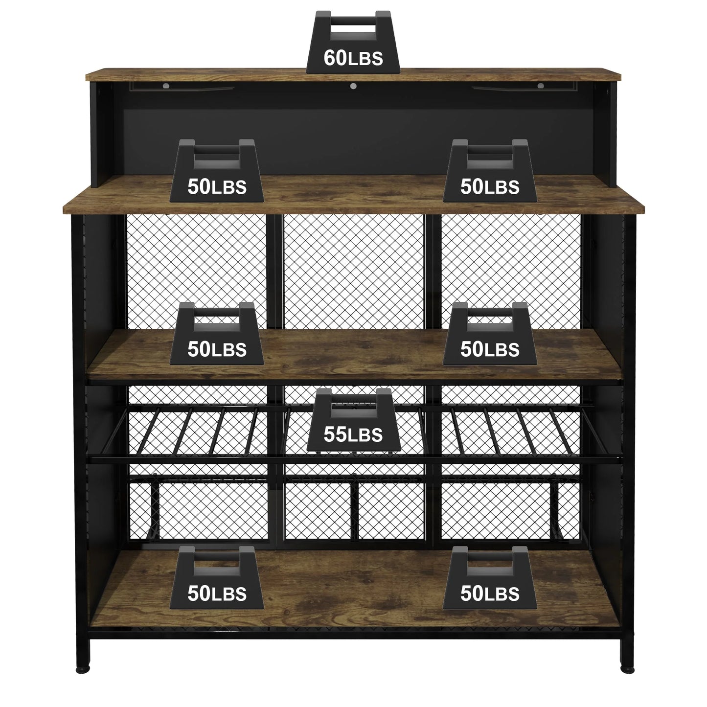 Stylish GDLF Mini Home Bar Cabinet with Storage & Footrest in Wood Gray