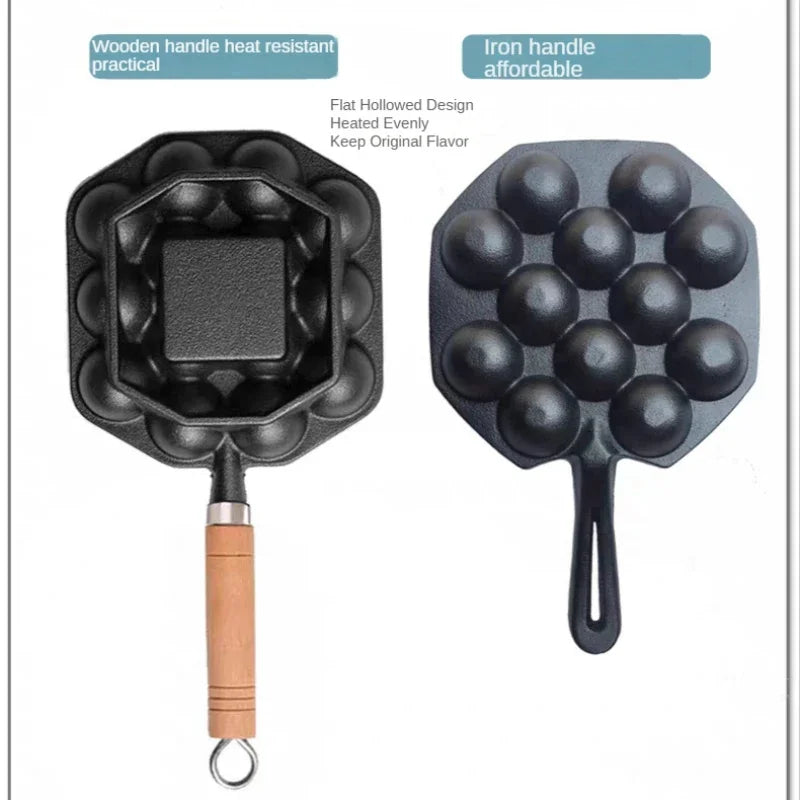 Cast Iron Takoyaki Cake Takoyaki Maker Octopus Small Balls Cast Iron Pan Home Baking Cooking Tools Kitchen Cookware Grill Pan