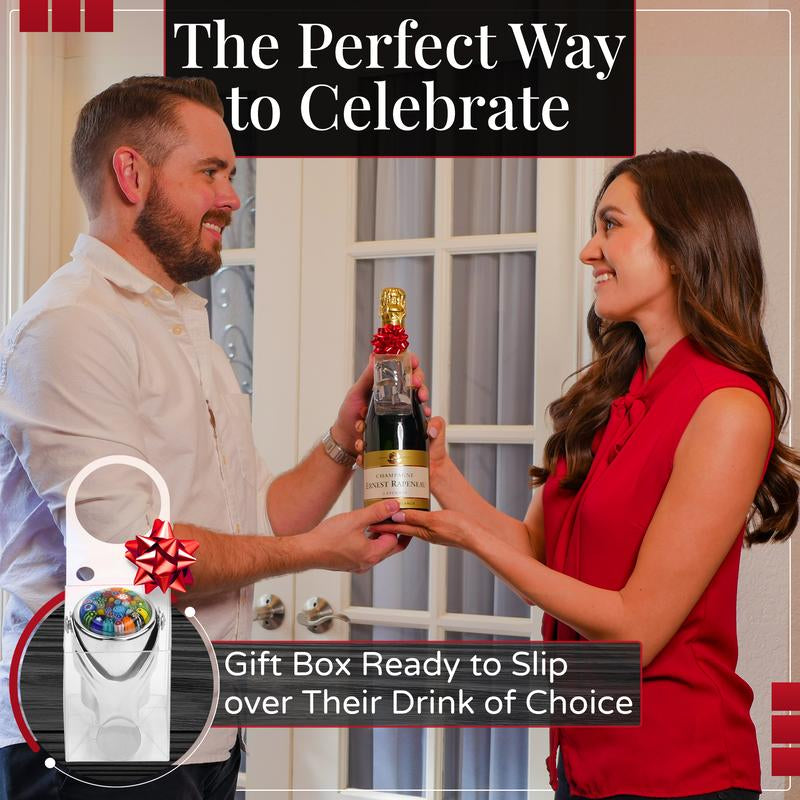 2 Wine & Champagne Stopper Bundle – Bottle Stoppers with Leakproof Seal Protects Both Wine & Sparkling Beverages – Champagne & Wine Gift for Women, Men and Moms