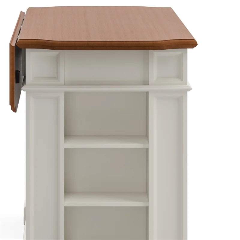 Homestyles Americana Wood Kitchen Island Set in off White