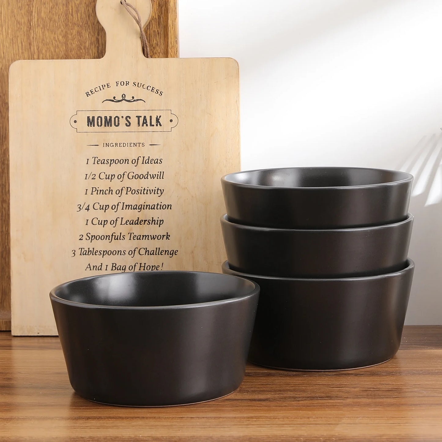 Stone Lain Celina 24-Piece Dinnerware Set Stoneware, Service for 8, Black Matte