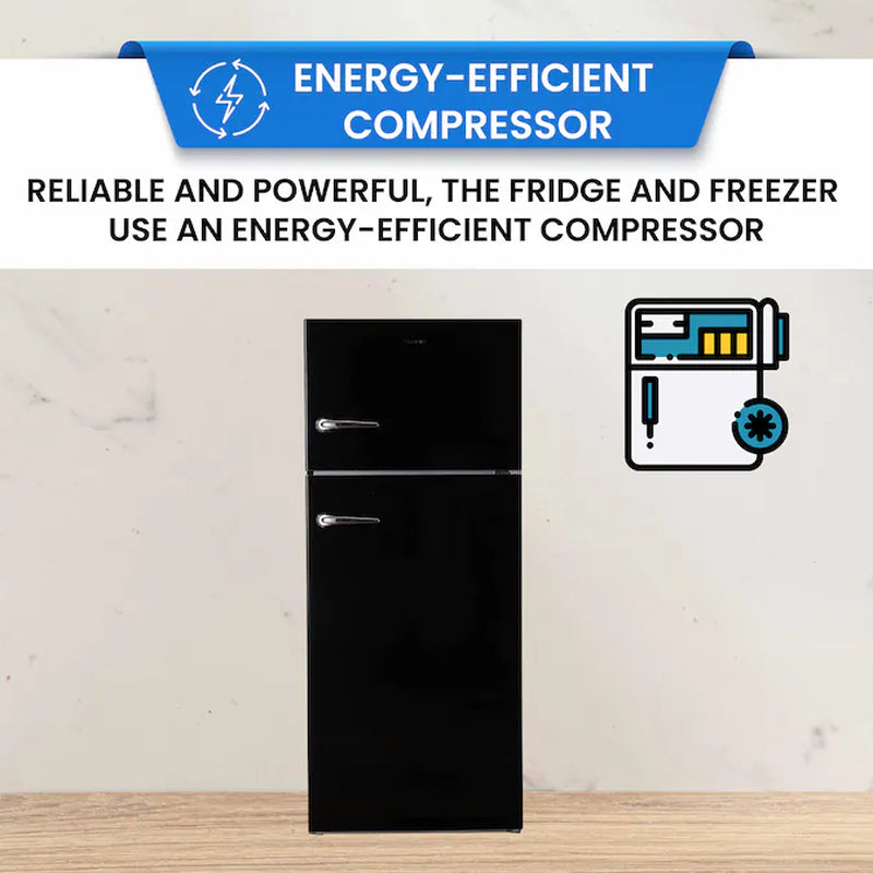 18-Cu Ft Counter-Depth Top-Freezer Refrigerator with Ice Maker (Black)