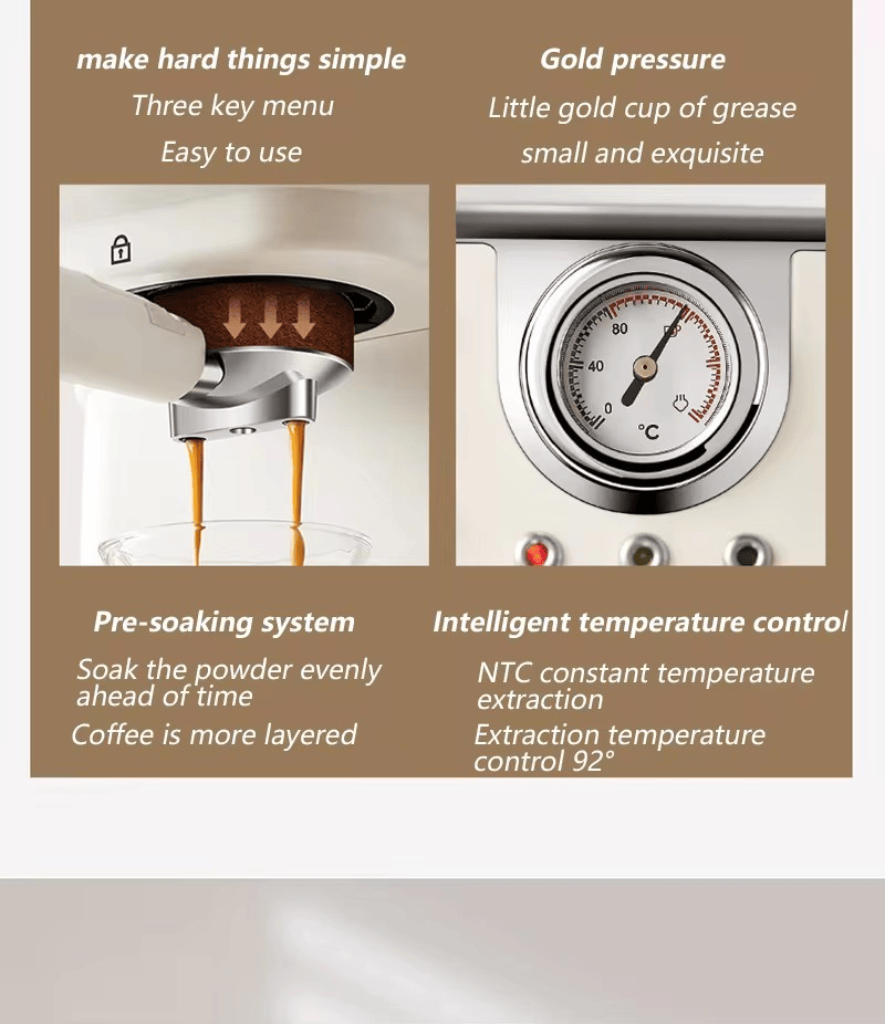 Ultimate 1350W Dual-Temperature Espresso Machine with 20 Bar Pressure & Programmable Functions