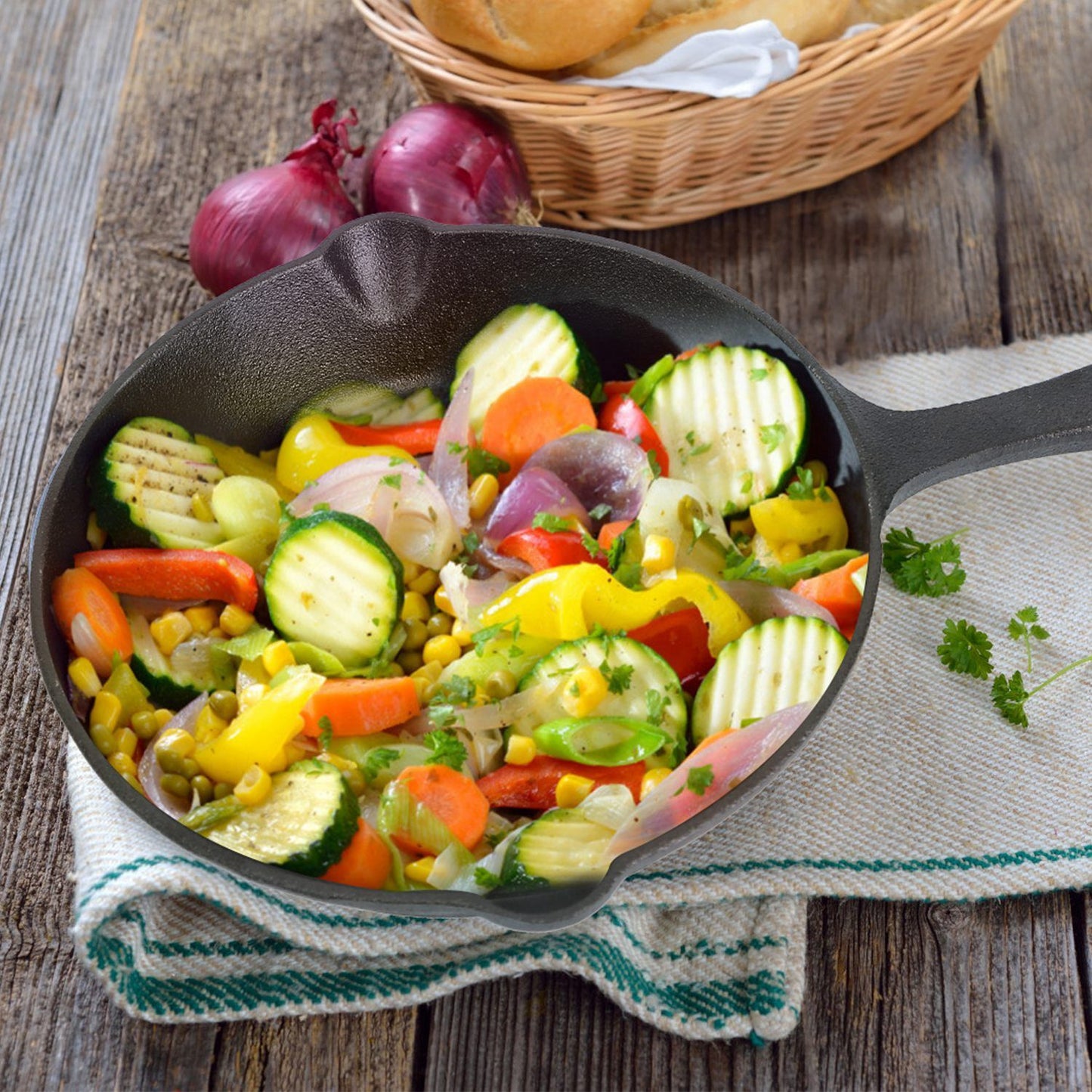 Ultimate 3-Piece Pre-Seasoned Cast Iron Skillet Set – Versatile & Non-Stick Cookware for Every Meal!