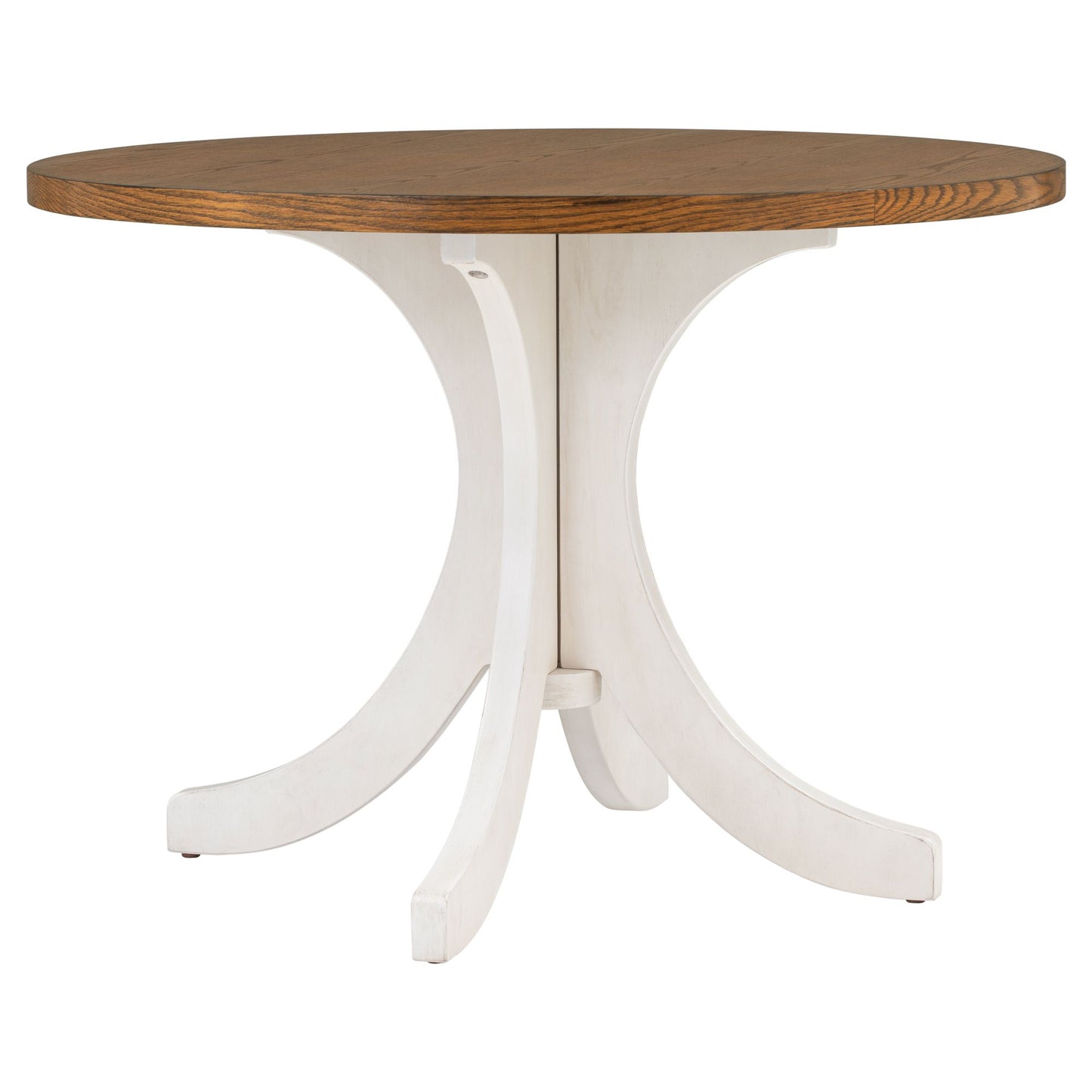 Elegant Walnut Round Dining Set for 4 - Mid-Century Modern with Upholstered Chairs