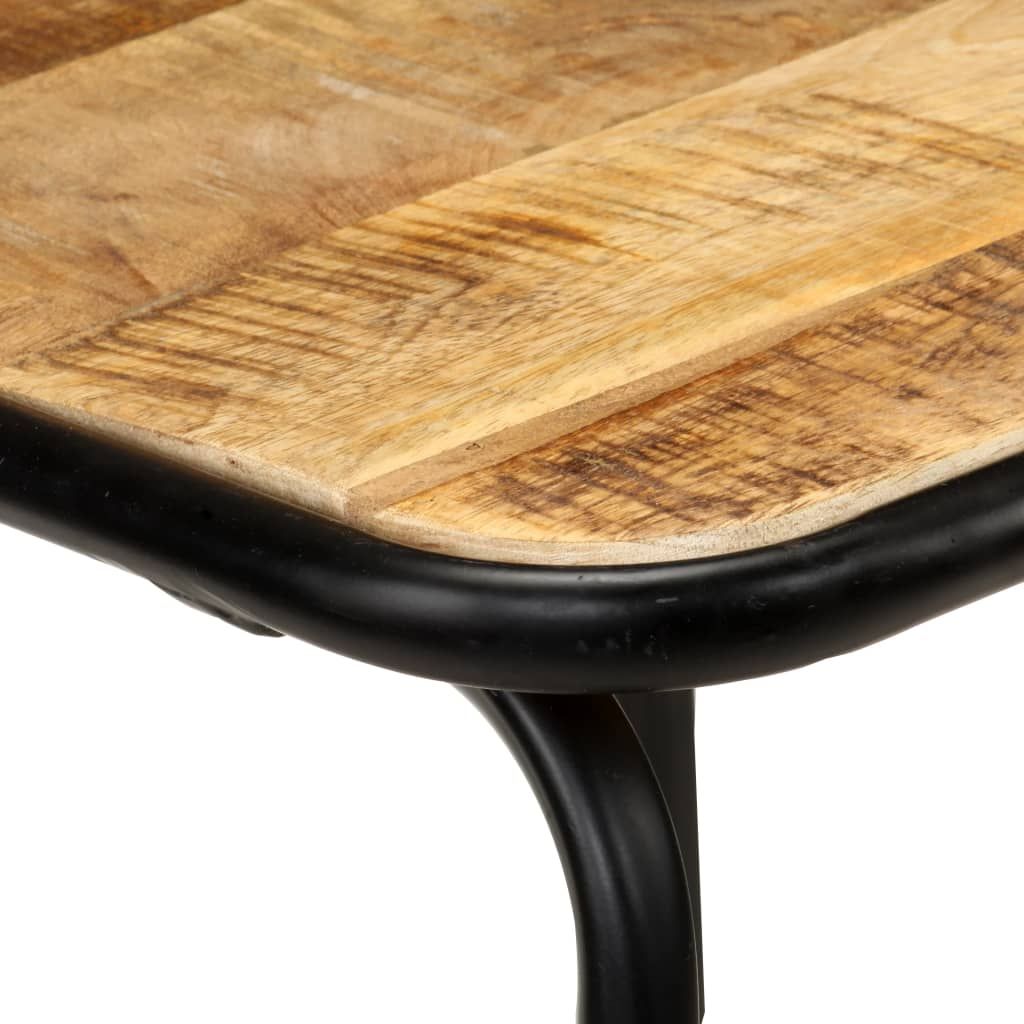 Stylish 4-Piece Solid Mango Wood Bar Stool Set with Powder-Coated Steel Frame