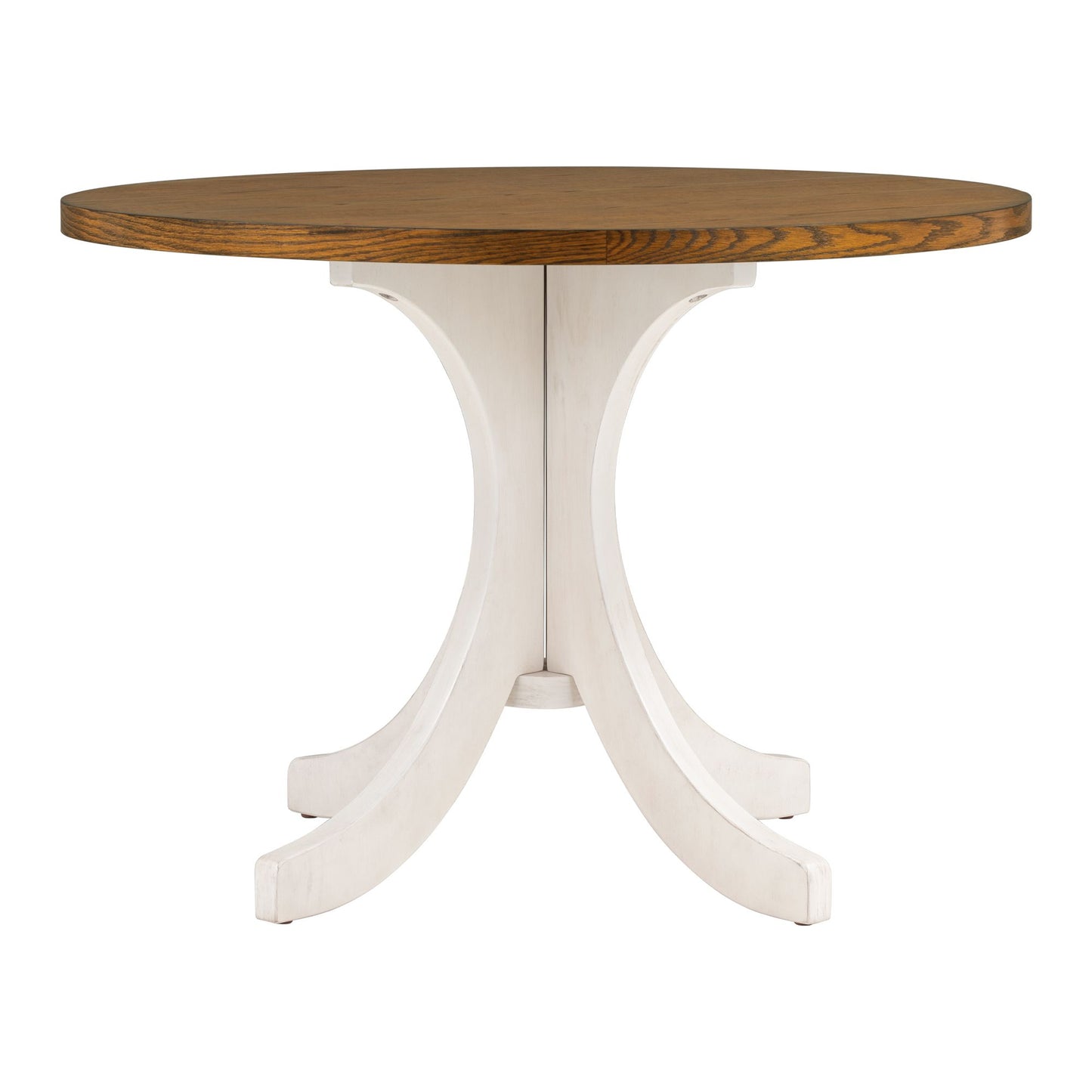 Elegant Walnut Round Dining Set for 4 - Mid-Century Modern with Upholstered Chairs