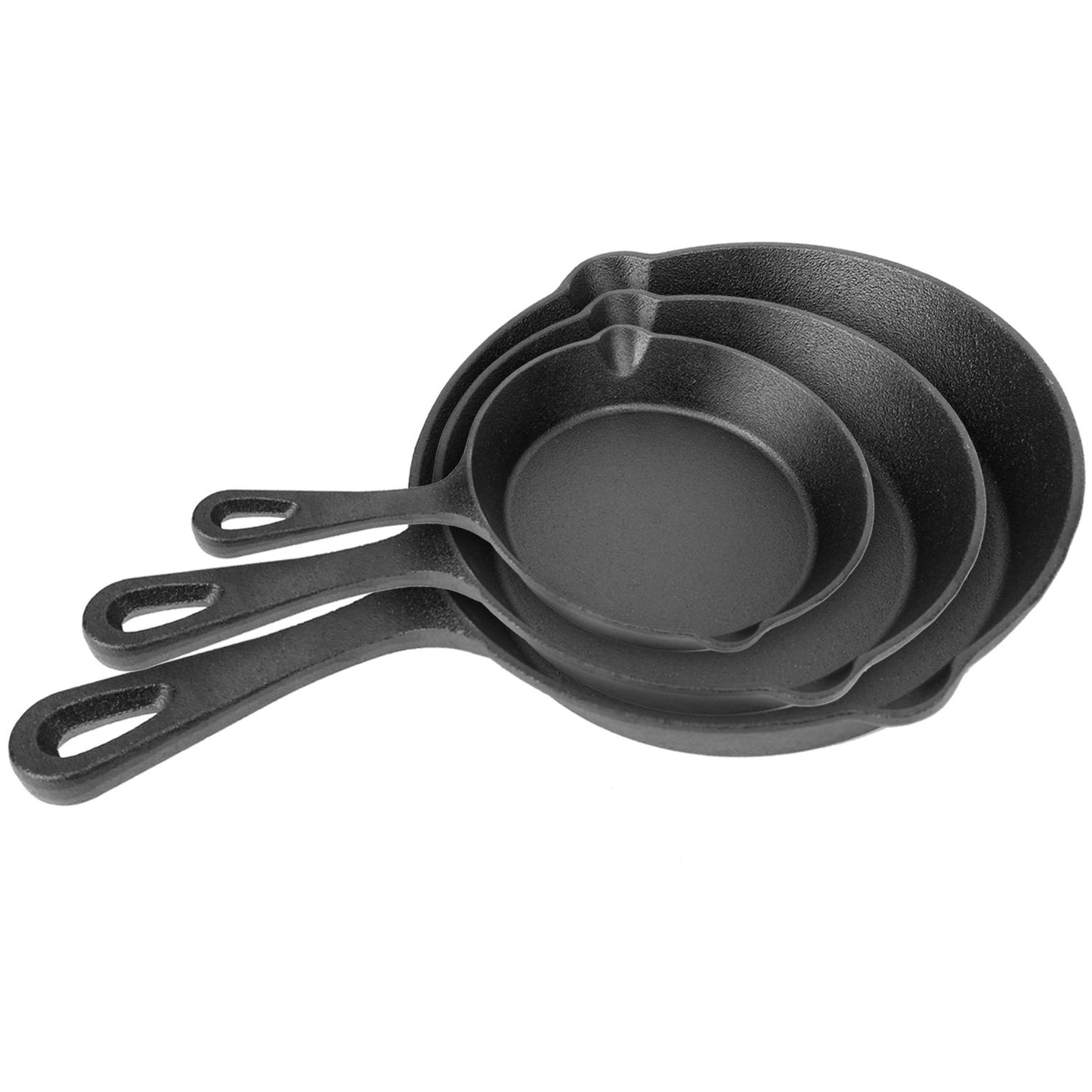 Ultimate 3-Piece Pre-Seasoned Cast Iron Skillet Set – Versatile & Non-Stick Cookware for Every Meal!