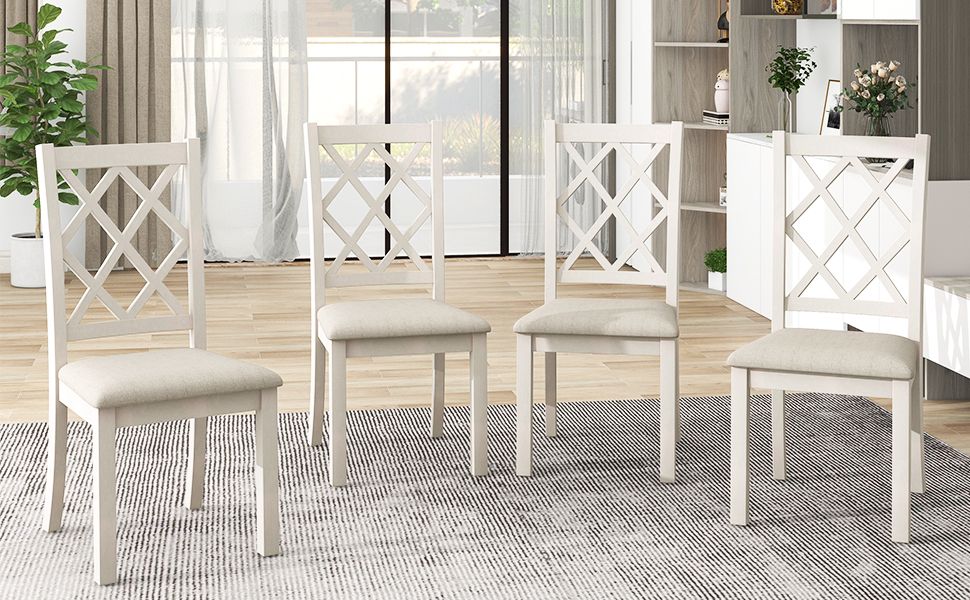 Elegant Walnut Round Dining Set for 4 - Mid-Century Modern with Upholstered Chairs