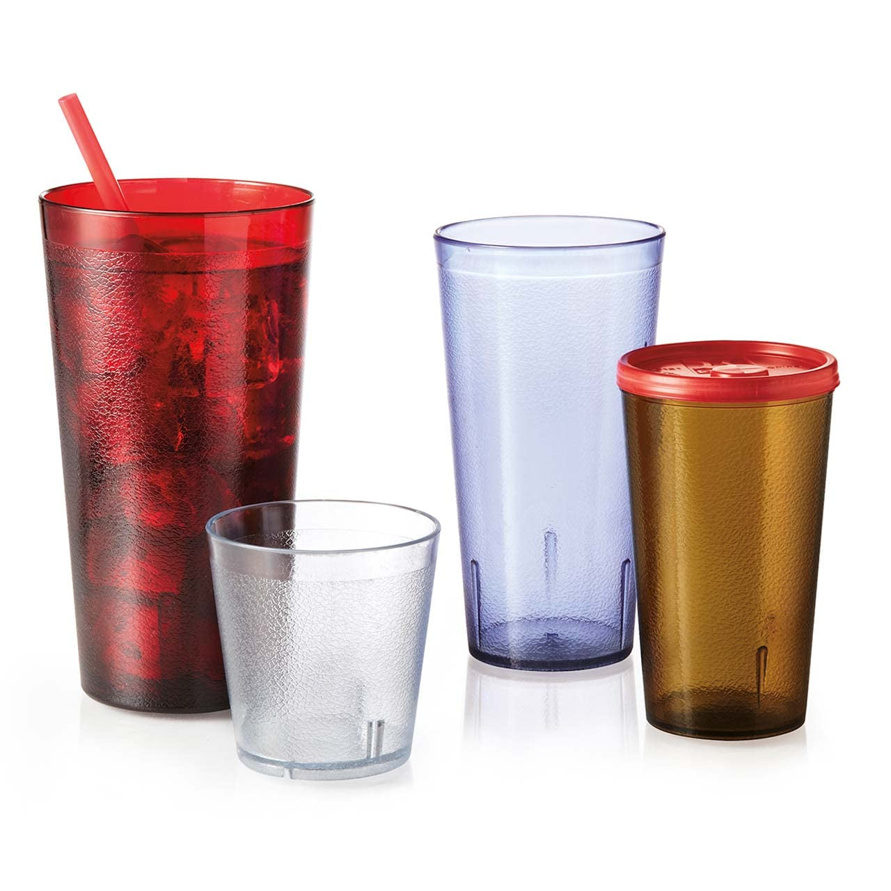 G.E.T. 6620-1-R-EC 20 Ounce Heavy-Duty Plastic Tumblers, Red, Set of 4