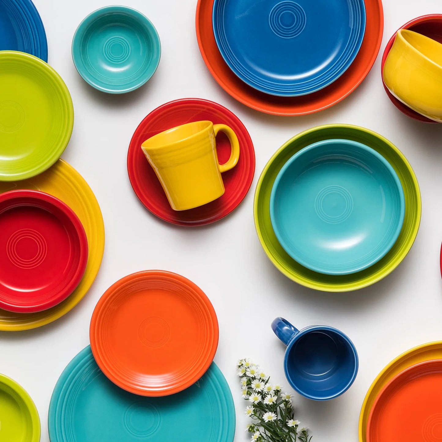 Fiesta Classic 16Pc Ceramic Dinnerware Set Turquoise