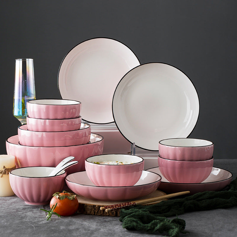 Color: Pink, style: H - Net Celebrity Japan And South Korea Creative Small Pumpkin Bowl Tableware
