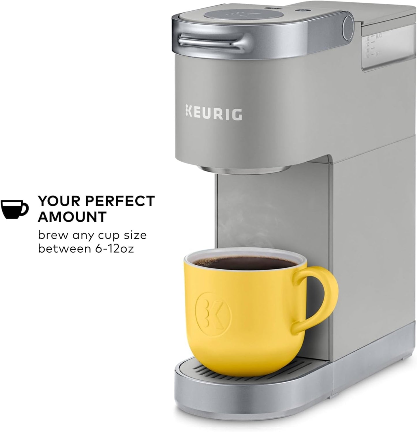 Keurig K-Mini Plus Coffee Maker - Compact & Convenient Single Serve with 6-12oz Brew Sizes, Holds 9 K-Cup Pods, Travel Mug Friendly - Studio Gray