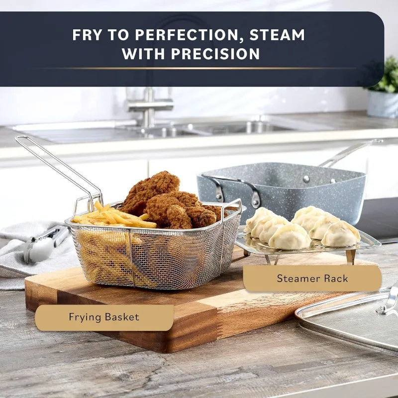 Pots and Pans Set Non Stick - Induction Compatible Kitchen Cookware Sets + Bakeware Sets - Non Stick, PFOA Free, Oven Safe
