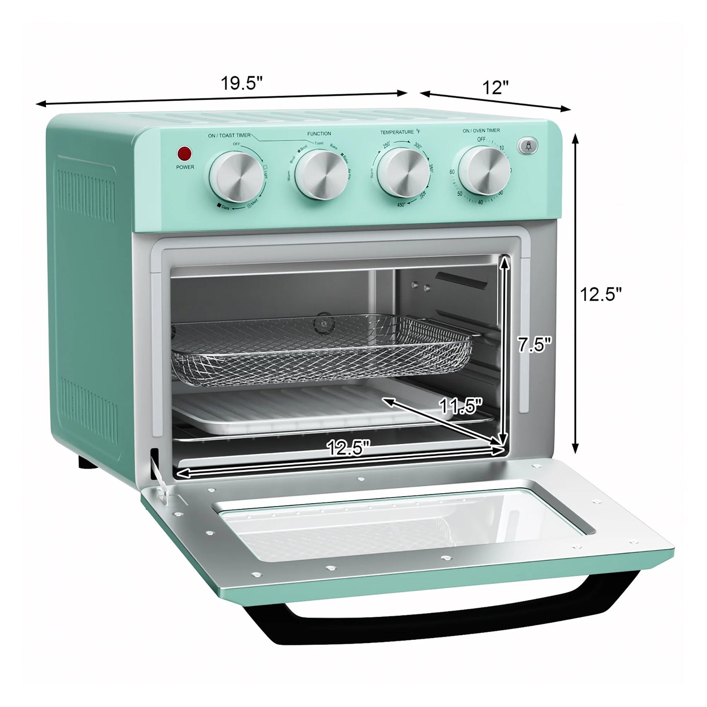 Costway Air Fryer Toaster Oven 19 QT Dehydrate Convection Ovens W/ 5 Accessories