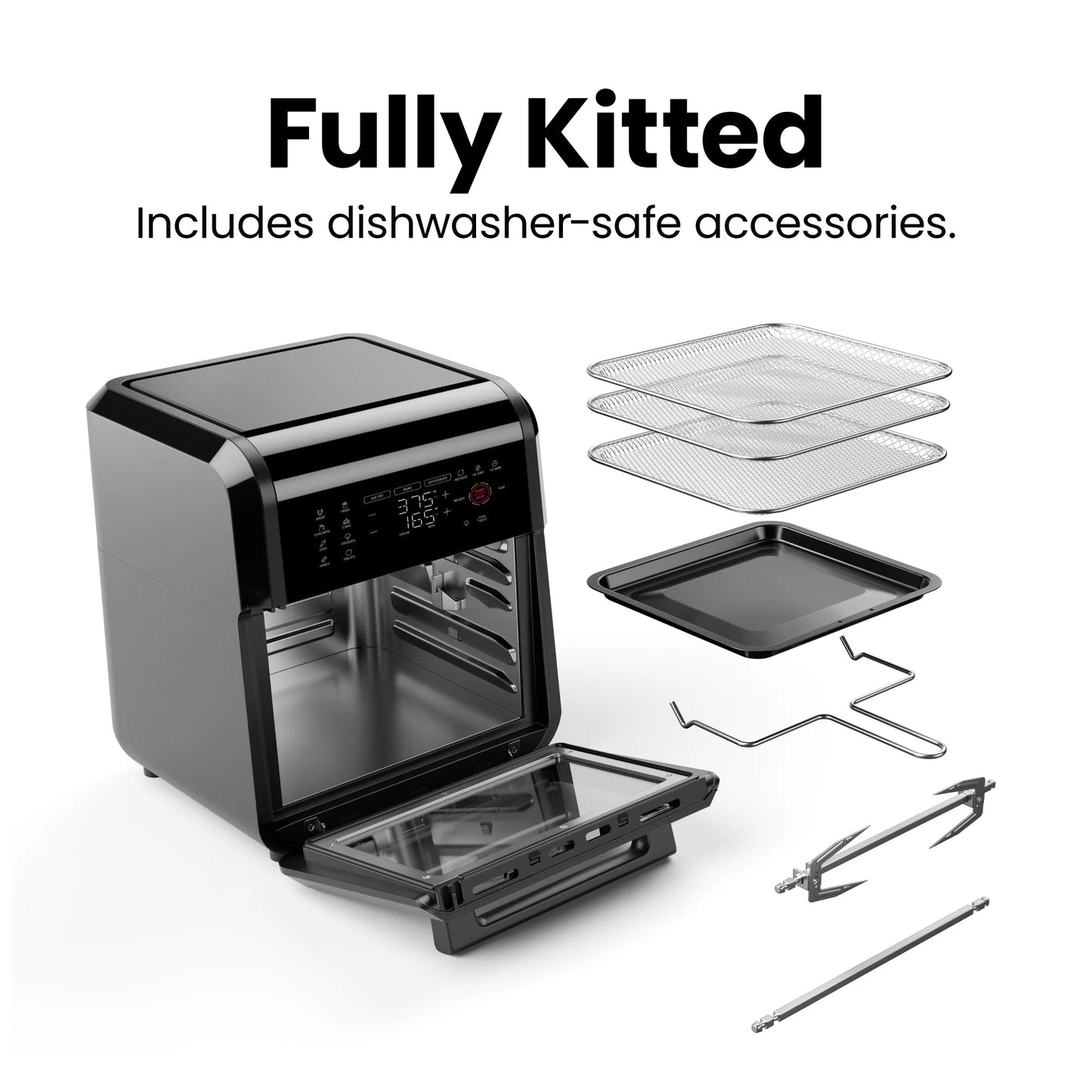 Chefman 6-in-1 Multifunctional Air Fryer Oven with 12 Qt Capacity and Digital Touchscreen - Black