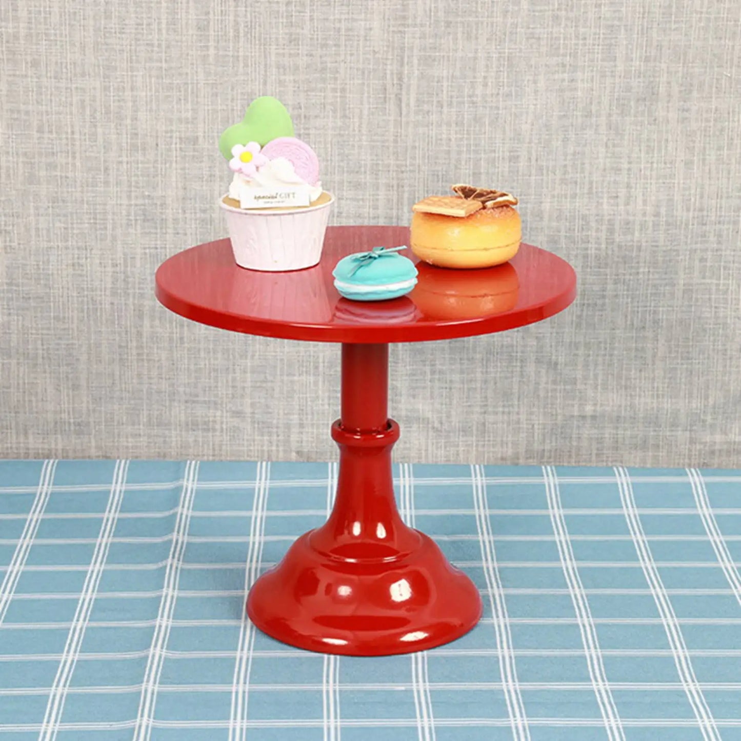 Metal Iron Cake Stand Round Pedestal Dessert Holder Cupcake Display Rack Bakeware for Birthday Wedding Party (Yellow M)
