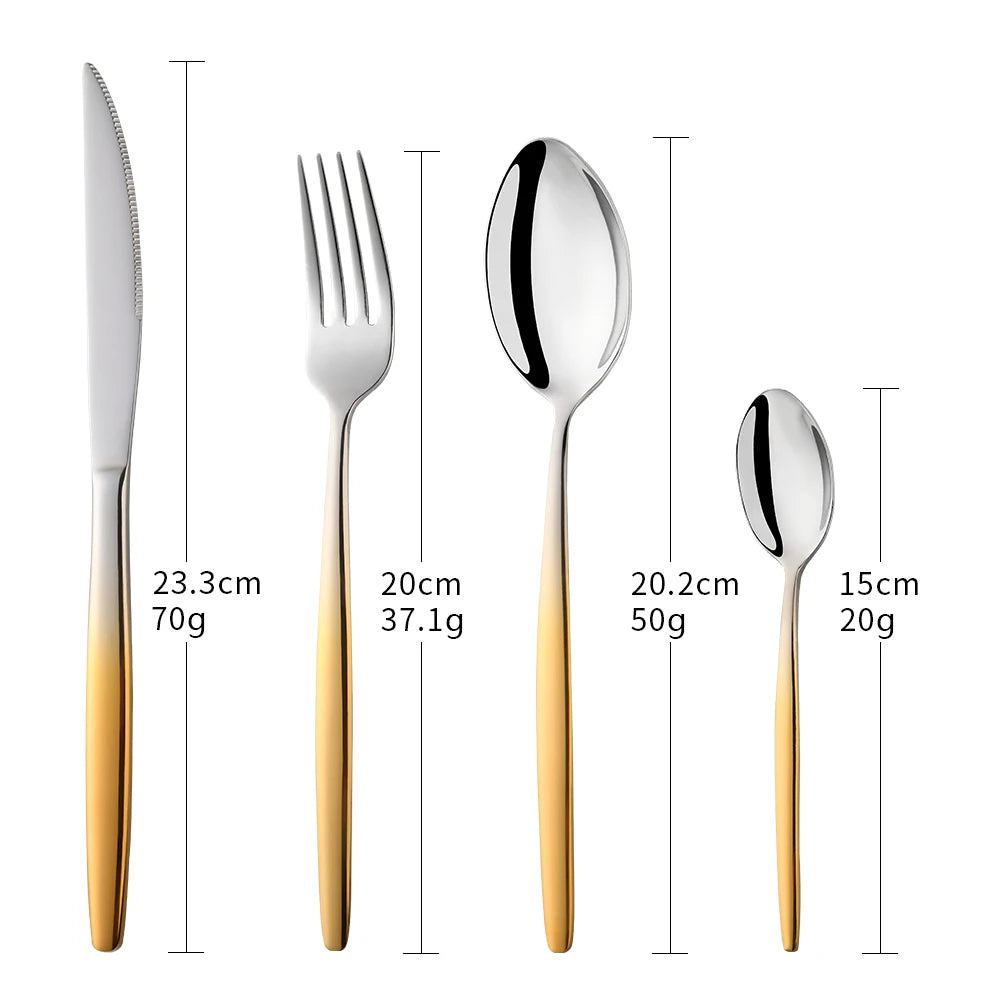 Rainbow Flatware Set Gold Cutlery Sets Stainless Steel Flatware Restaurant Dinnerware Set Tableware Spoon And Fork Set