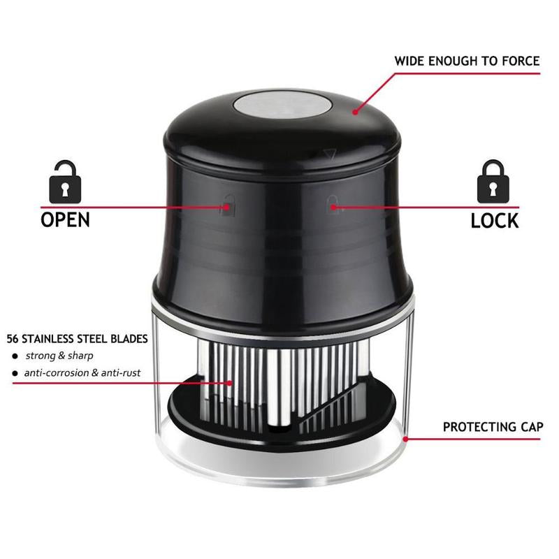 Manual Spike Meat Tenderizer, 1 Count Household Stainless Steel Kitchen Meat Tenderizer, Kitchen Gadget