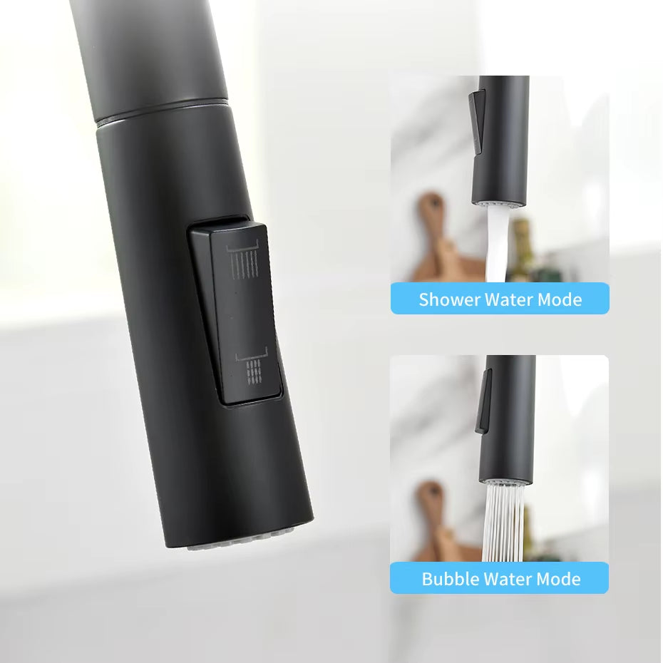 G1/2 Kitchen Faucet Black Surface Water Faucet Kitchen Sink Faucet Pull-Out Kitchen Faucet Single Hole Tap