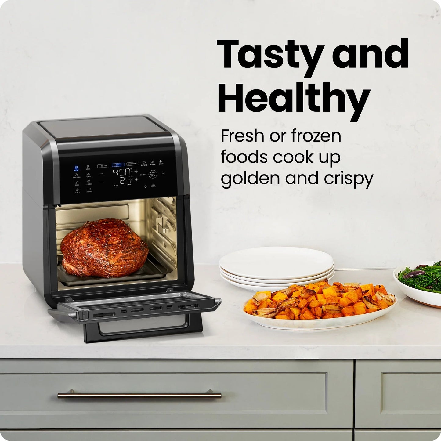 Chefman 6-in-1 Multifunctional Air Fryer Oven with 12 Qt Capacity and Digital Touchscreen - Black