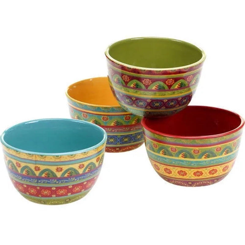 Vibrant, Beautiful, Colorful 100% Ceramic 16-Pc Dinnerware Set