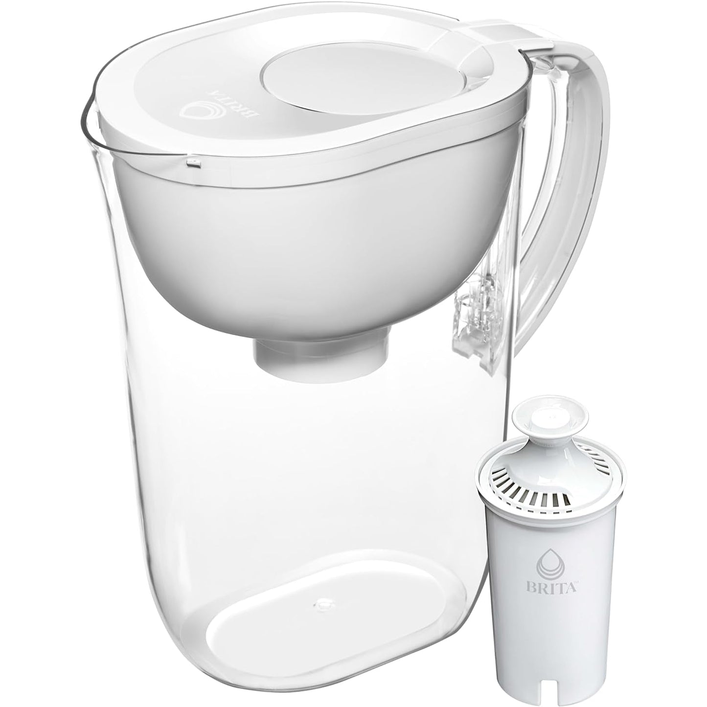 Standard Water Filter Pitcher with Smartlight Filter Change Indicator - BPA-Free, 10-Cup Capacity, Reduces Harmful Impurities
