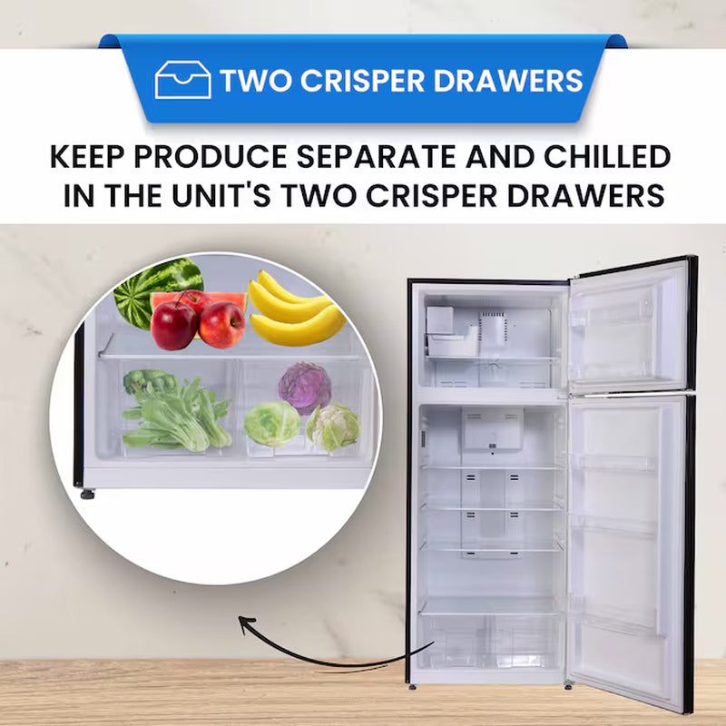 18-Cu Ft Counter-Depth Top-Freezer Refrigerator with Ice Maker (Black)