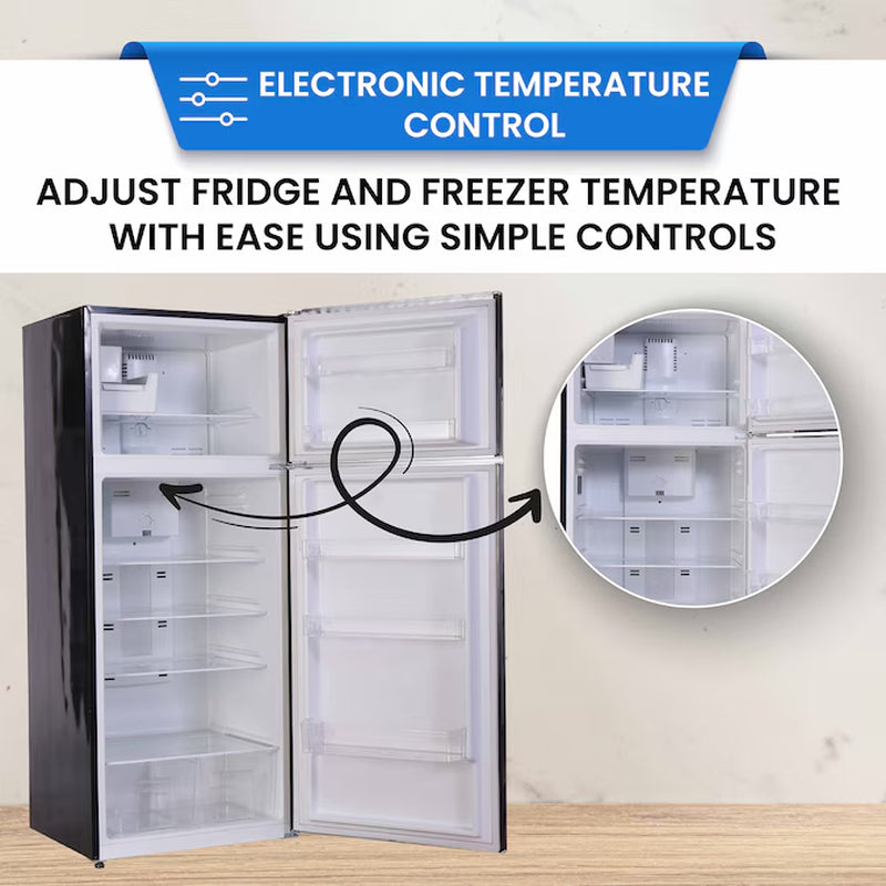 18-Cu Ft Counter-Depth Top-Freezer Refrigerator with Ice Maker (Black)