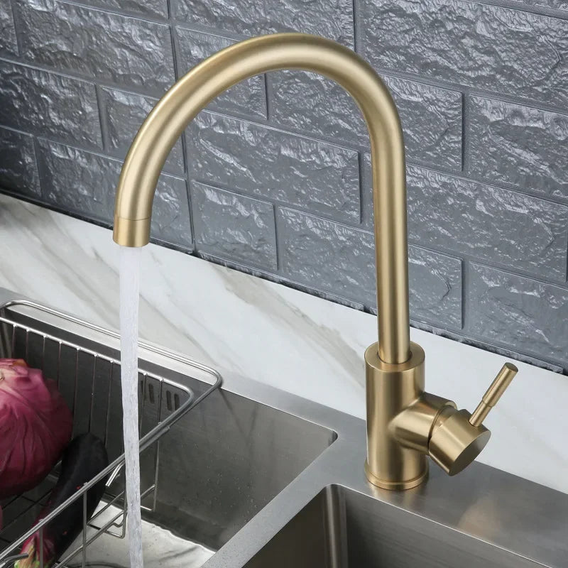 Elevate Your Kitchen Aesthetics with Our Elegant Gold Hot and Cold Water Faucet