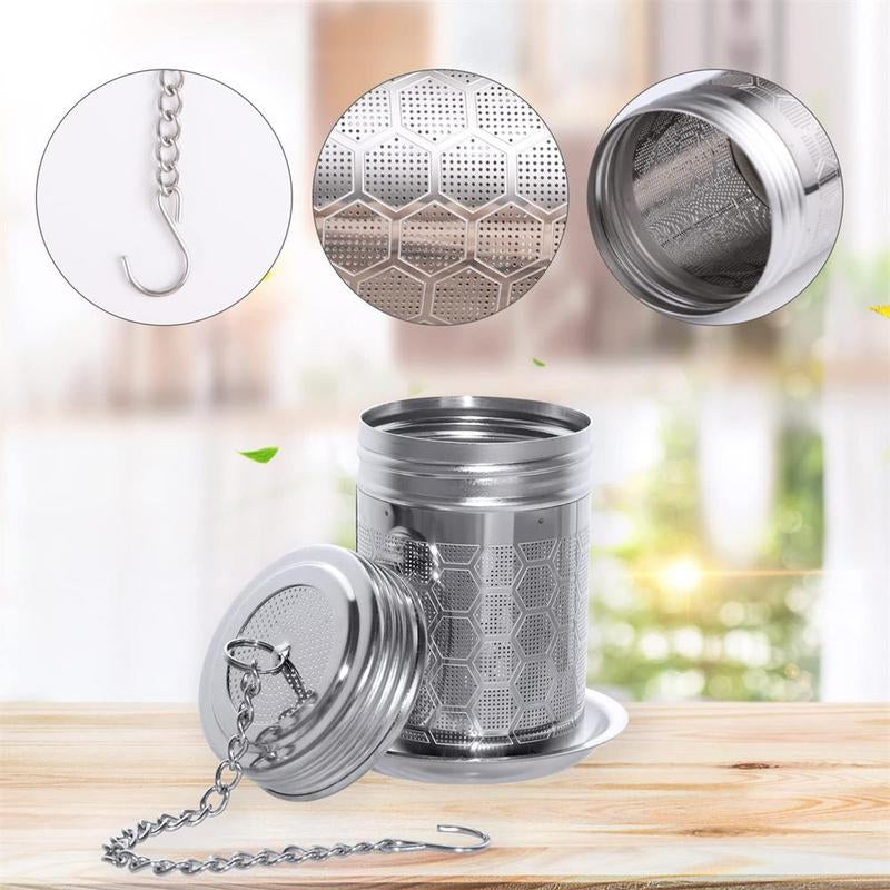 Stylish 2-Piece Stainless Steel Tea Infuser Set with Tray - Ideal for Loose Tea and Spices