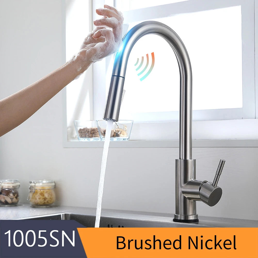 Pull Out Sensor Black Kitchen Faucet Sensitive Touch Control Faucet Mixer for Kitchen Touch Sensor Kitchen Mixer Tap 1005
