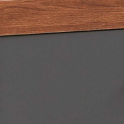 Hodedah Grey-Oak Kitchen Cabinet with One Drawer and Microwave Space